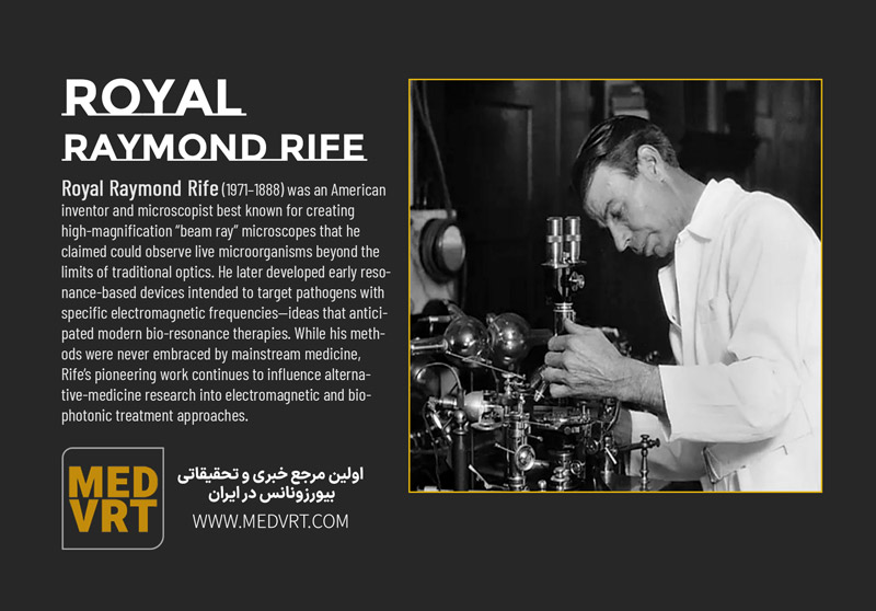 Portrait of Royal Raymond Rife (1888–1971), American inventor and microscopist, pioneer of early bio‑resonance therapies
